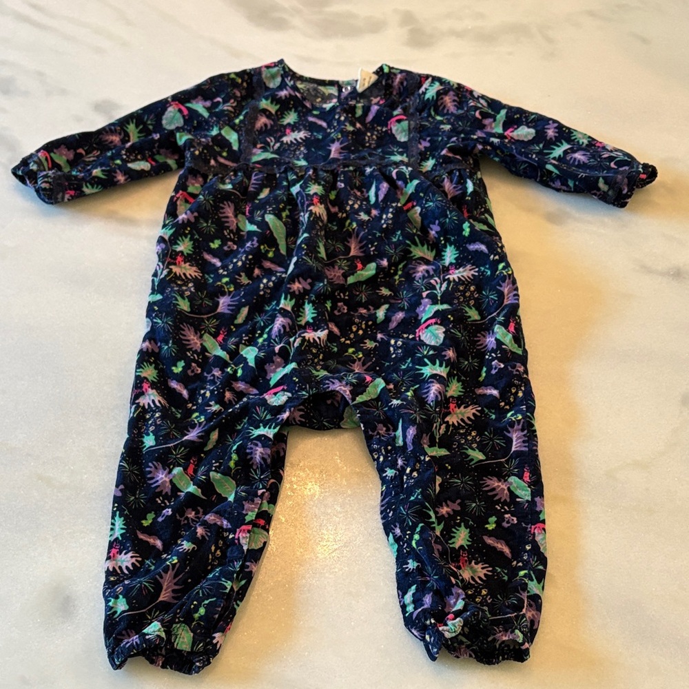 EGG girls corduroy romper size 18m Floral Navy Kids One Piece
